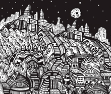 City at night illustration