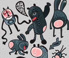 Strange creatures illustation