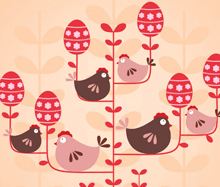 chicken tree illustration