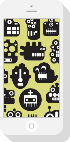 Vertical phone illustration